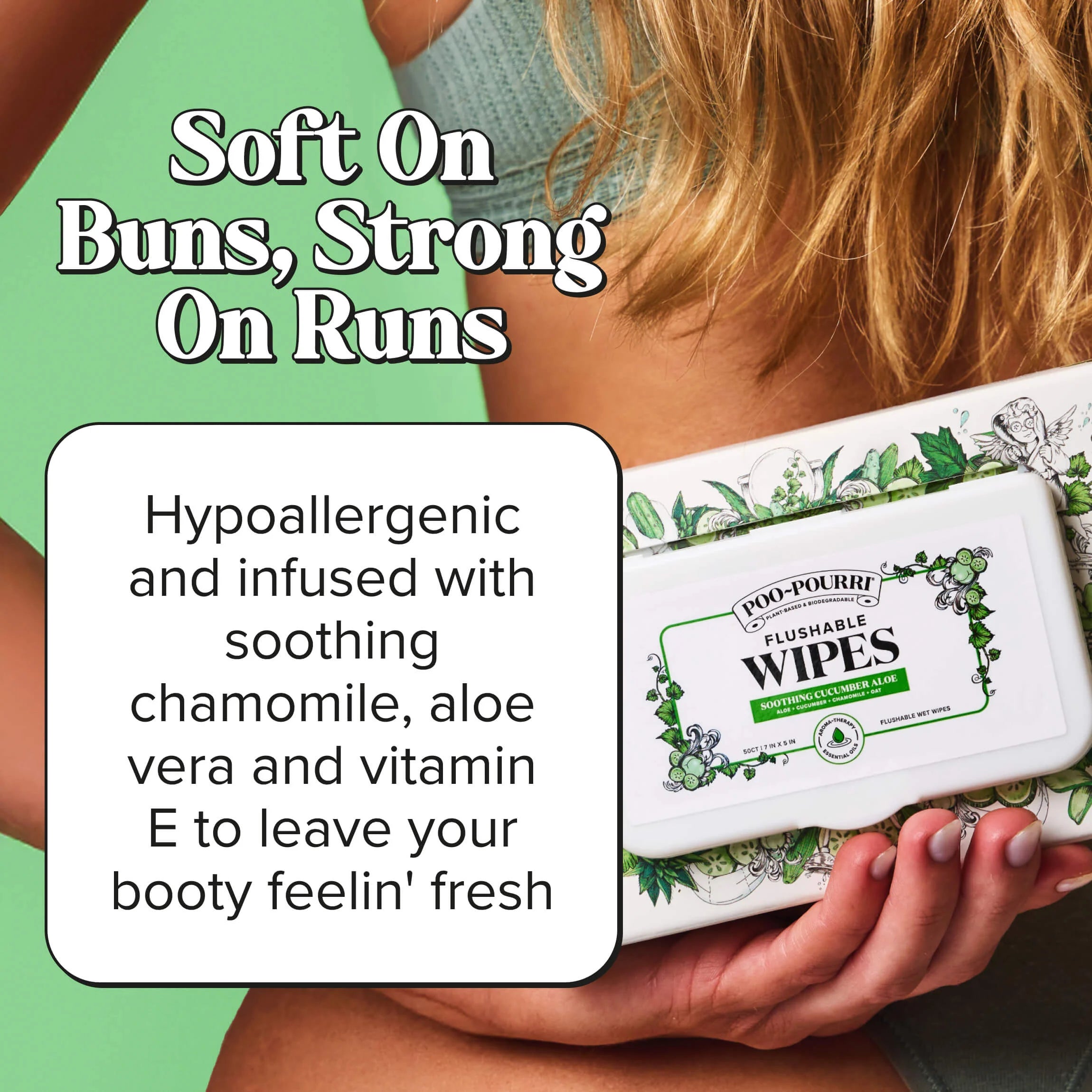 Cucumber Aloe Flushable Wipes - Poo~Pourri