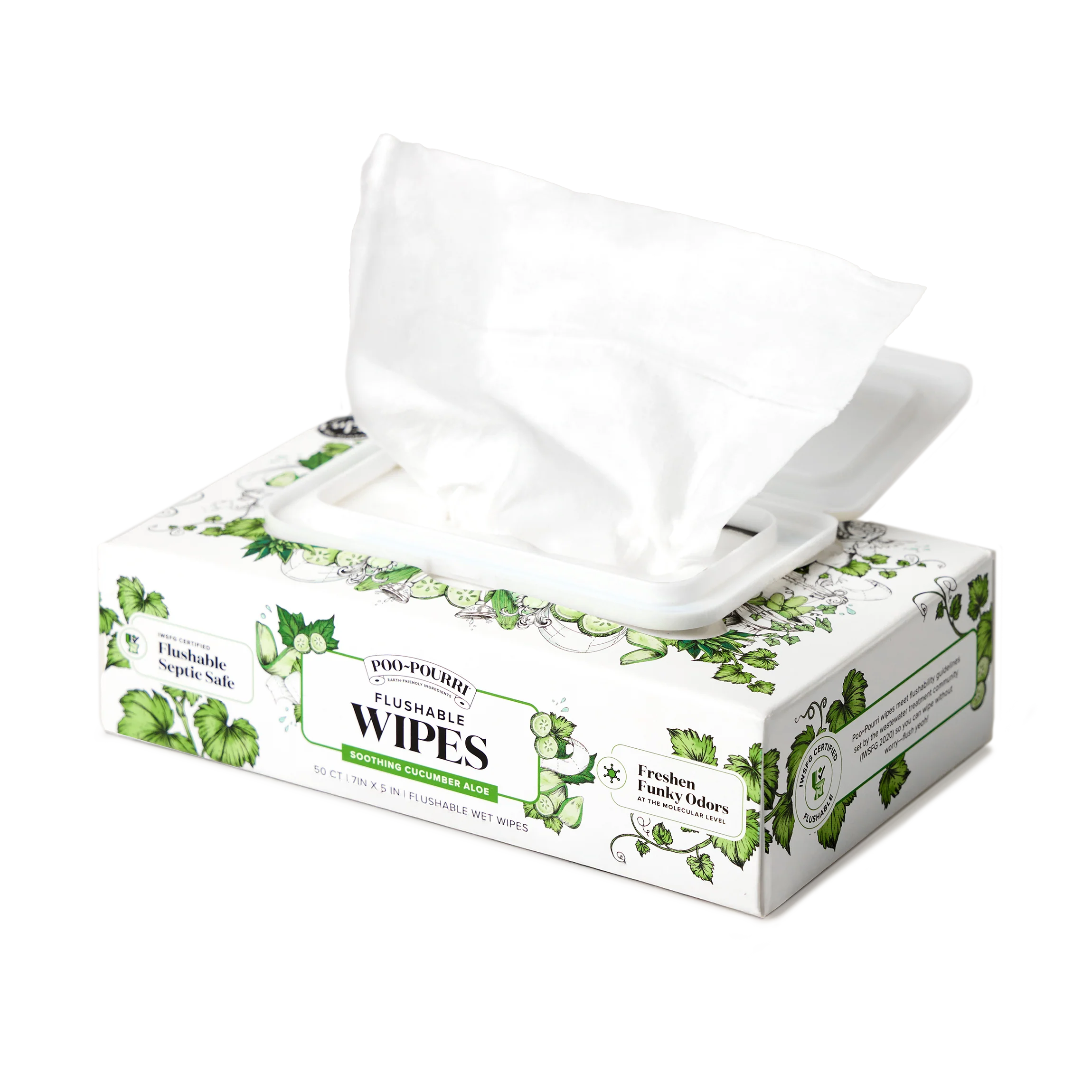Cucumber Aloe Flushable Wipes - Poo~Pourri