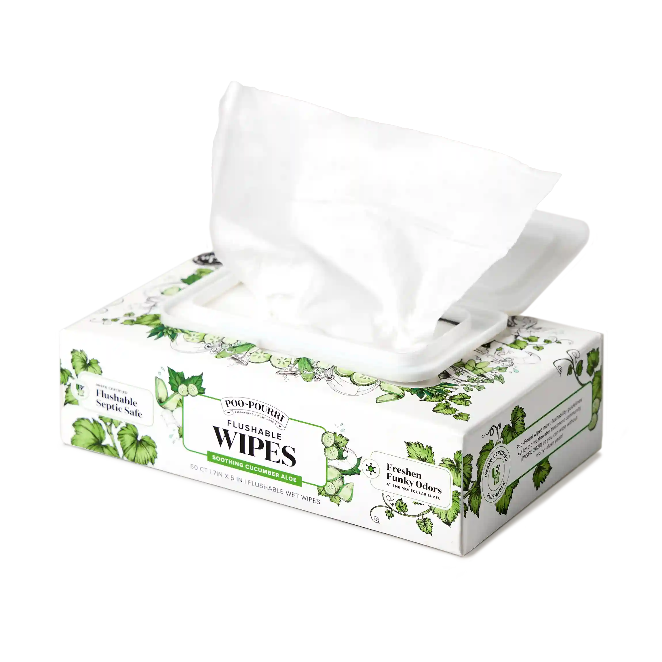 Cucumber Aloe Flushable Wipes - Poo~Pourri