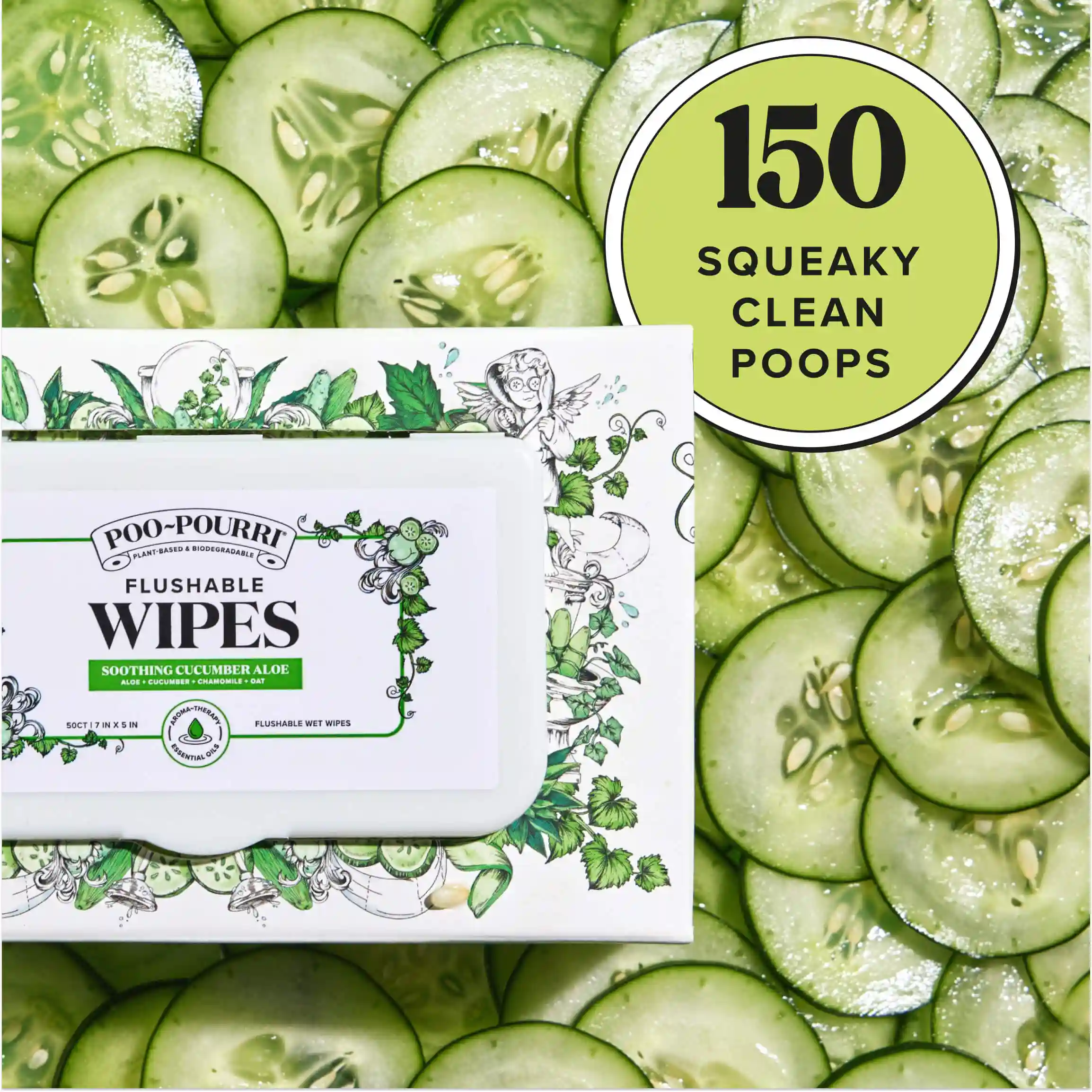 Cucumber Aloe Flushable Wipes - Poo~Pourri - Image 27