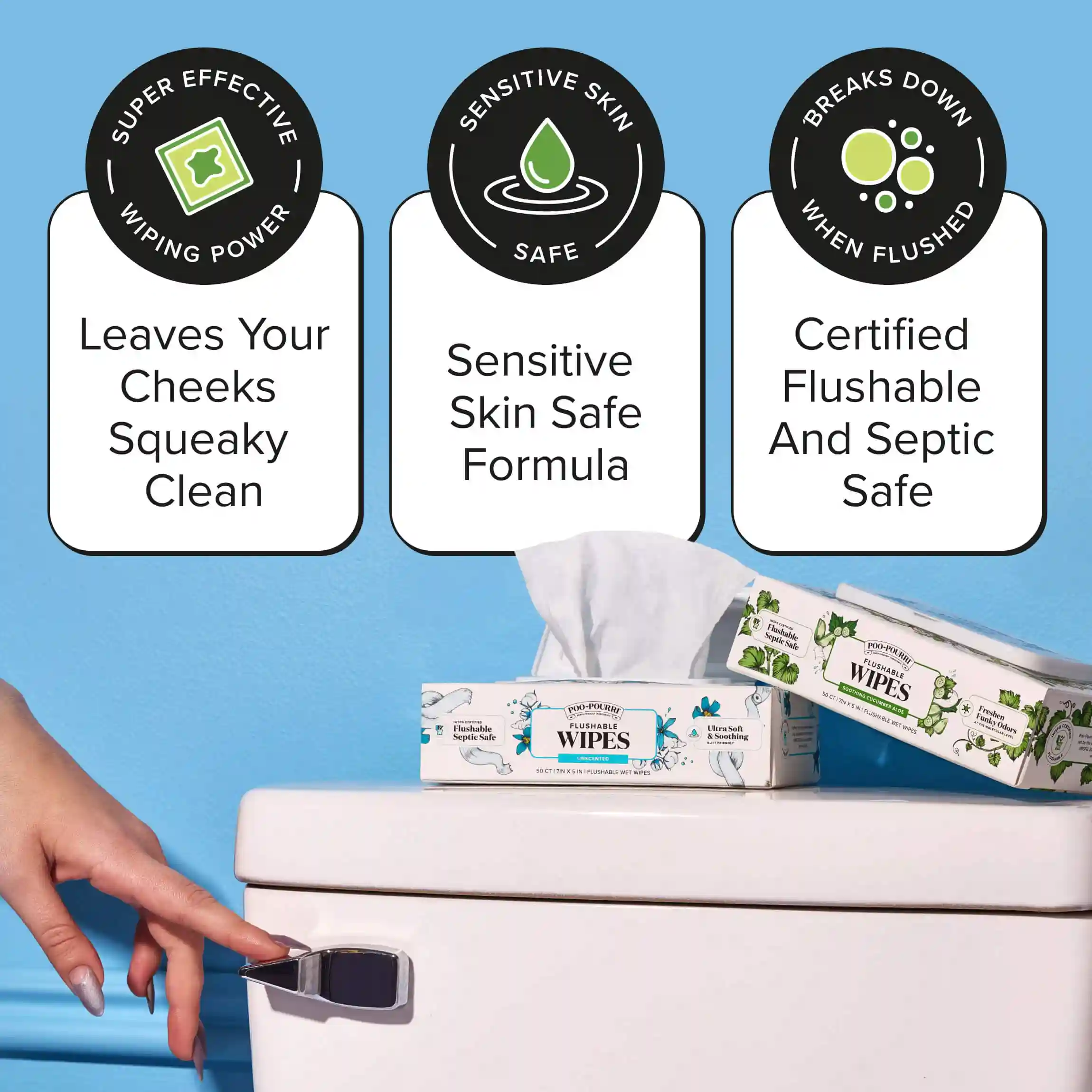Cucumber Aloe Flushable Wipes - Poo~Pourri - Image 18